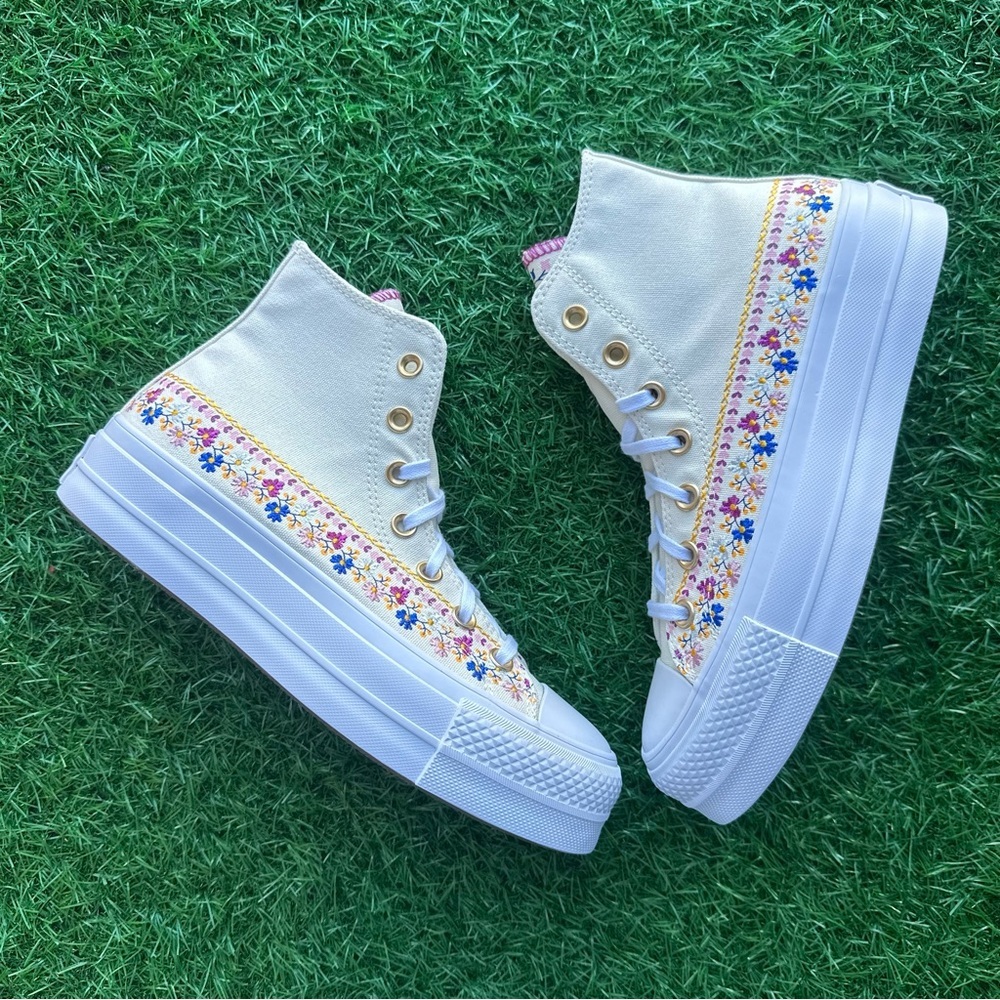 🎁Converse Chuck Taylor All Star Lift Hi Floral - Picture 8 of 11